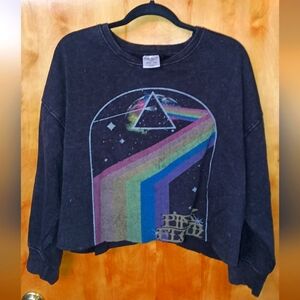 Pink Floyd oversized crop sweatshirt
